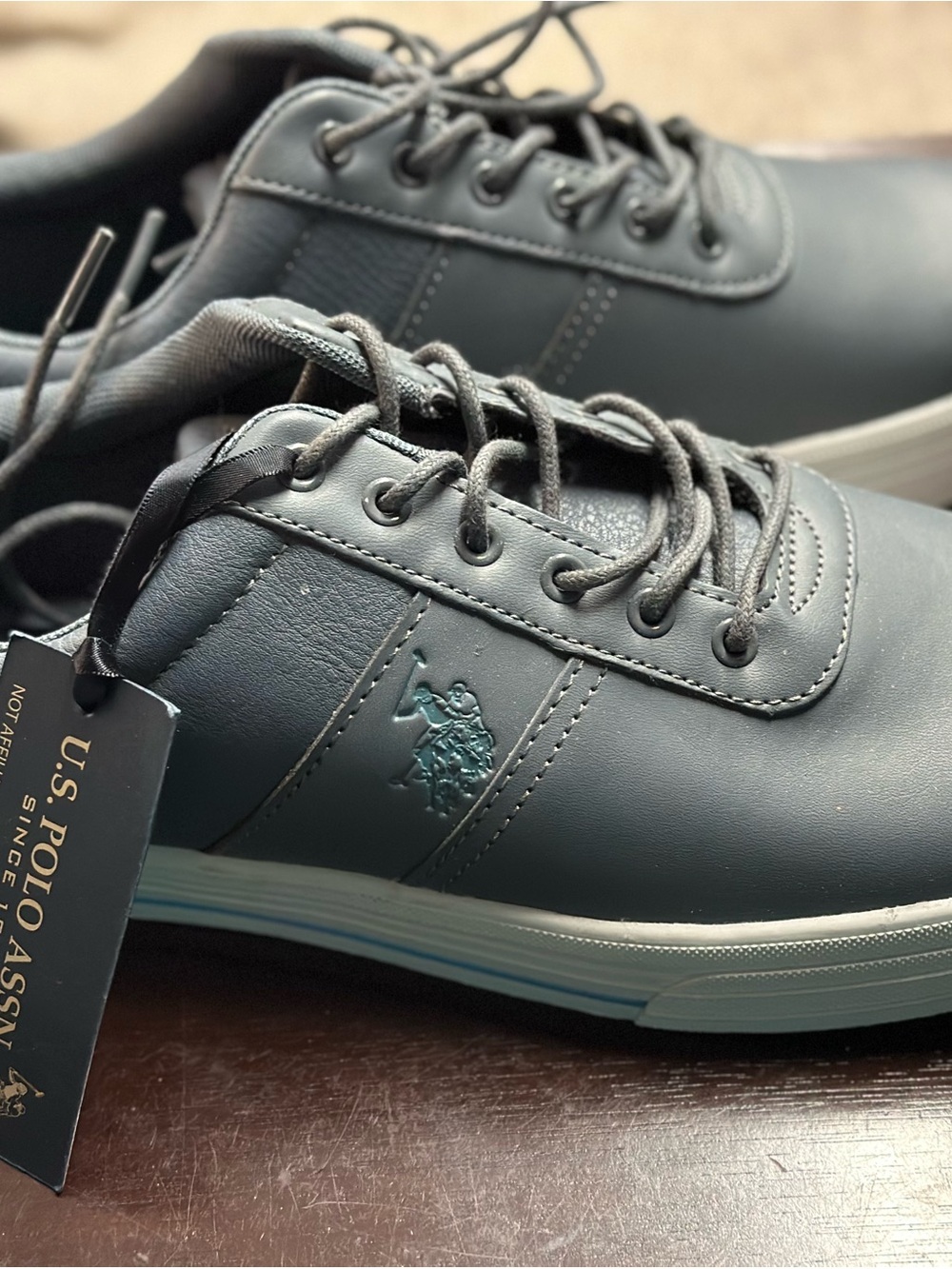 U.S. Polo Assn. Men's Charcoal Gray Low-Top Lace-Up Sneakers